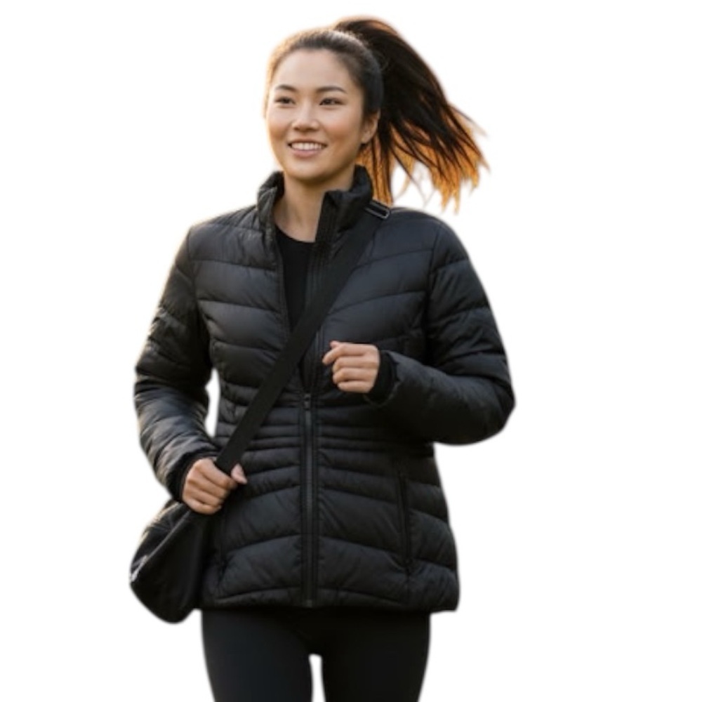 Gotcha Glacier Down Puffer Packable Jacket Zipper Pockets Coat Fitted Black XL